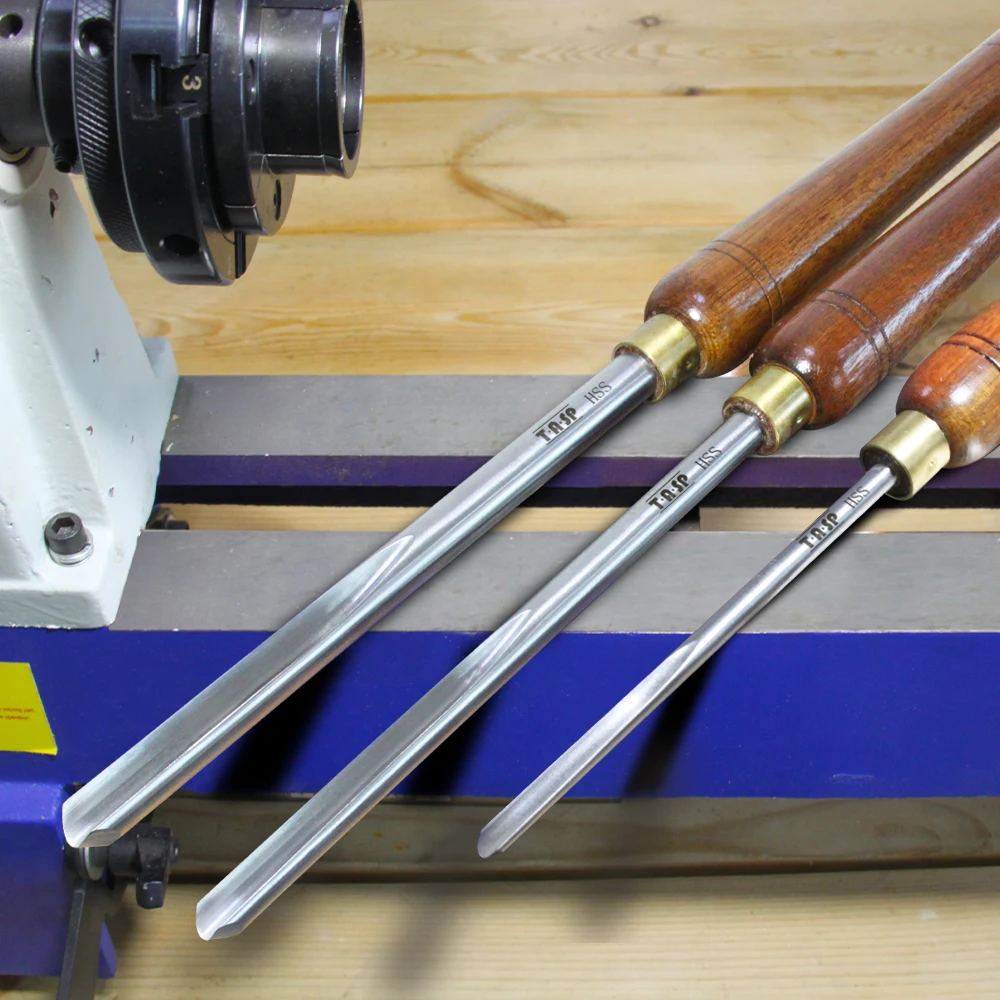 TASP HSS Woodturning Tools 1/2" 3/8" Bowl Gouge 1/4" Spindle Gouge Woodworking Roughing Turning Chisels for Wood Lathe Tools