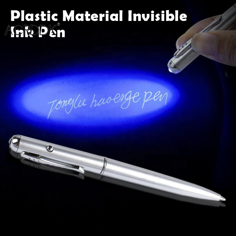 Invisible Ink Pen With Magic UV Light Pencil for Money Fluorescent Secret Message Writing Drawing Pen Ballpoint Pens Toy