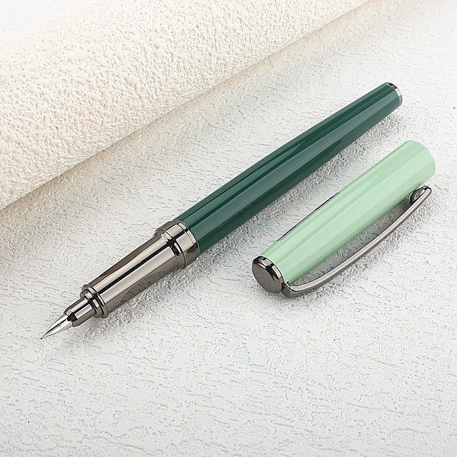 High Quality for Writing Fountain Pen 0.38mm EF Nib Stainless Steel Metal Inking Pen for Writing Signing Pen
