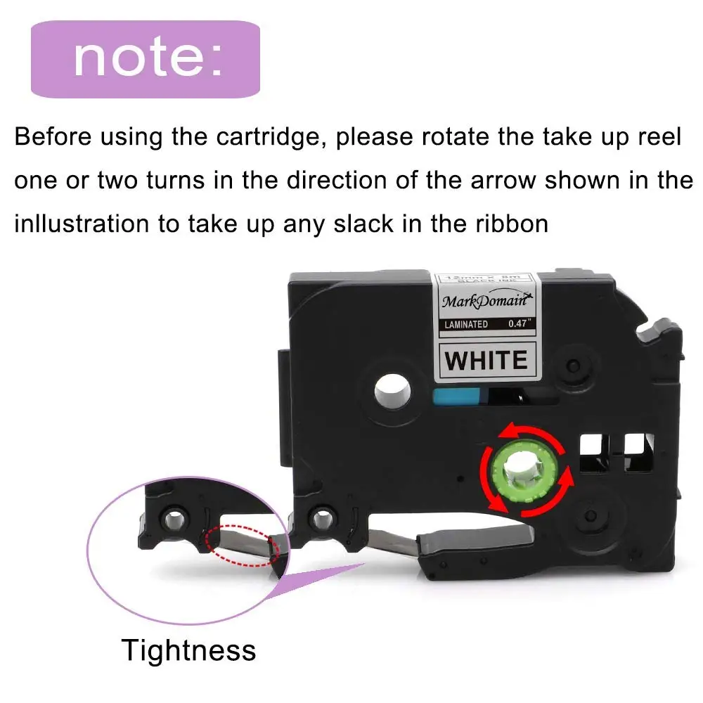 5PK Label Tape for P3100 E1000 Pro Ribbon Label Maker Printer Black on White TZe-231 TZe-631 Compatible for Brother P-touch