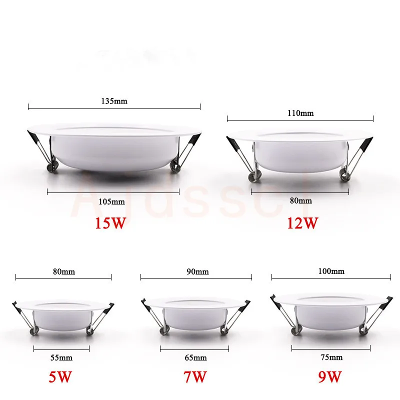 Dimmable 10PCS LED Downlight 220V 110V 3-Color Dimming 5W 7W 9W 12W 15W Recessed in LED Ceiling Downlight Light Lamp