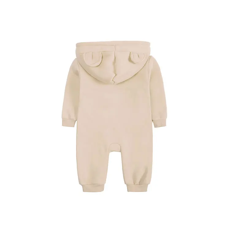Spring Autumn Baby Girl Romper Fashion Solid Color Newborn Baby Clothes Cotton Long Sleeve Hooded Infant Romper 3-18 Months