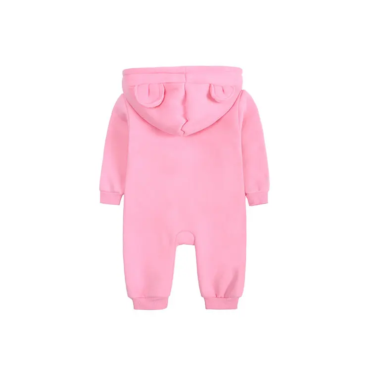 Spring Autumn Baby Girl Romper Fashion Solid Color Newborn Baby Clothes Cotton Long Sleeve Hooded Infant Romper 3-18 Months