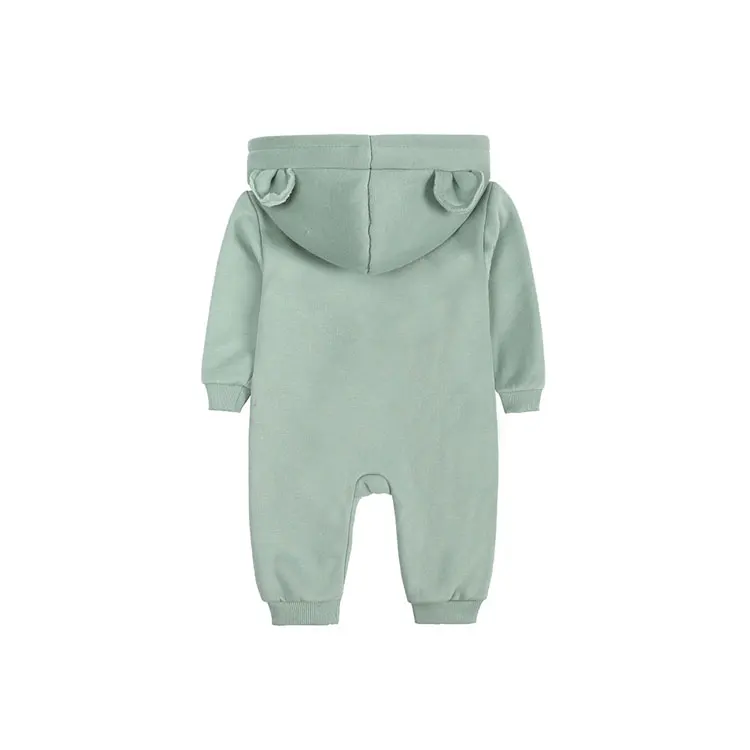 Spring Autumn Baby Girl Romper Fashion Solid Color Newborn Baby Clothes Cotton Long Sleeve Hooded Infant Romper 3-18 Months