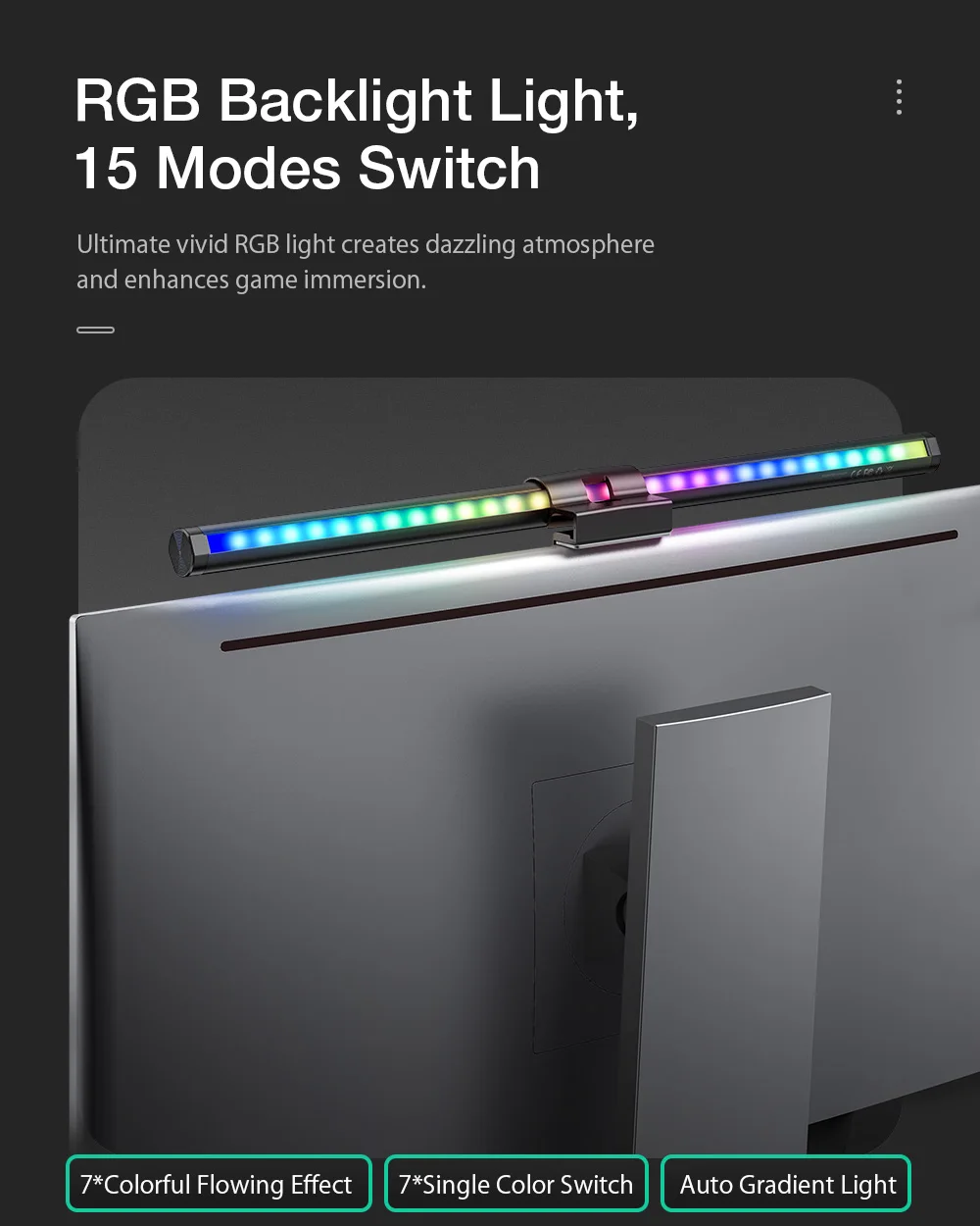 BlitzWolf RGB LED Desk Lamp Dimmable Office Computer Eye-caring Table Lamps for Study Reading Screen Monitor Hanging Light Bar