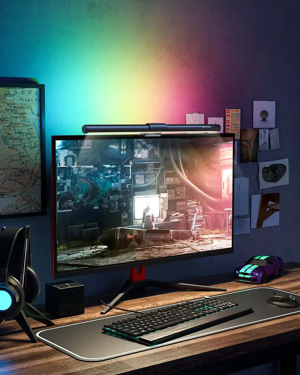 BlitzWolf RGB LED Desk Lamp Dimmable Office Computer Eye-caring Table Lamps for Study Reading Screen Monitor Hanging Light Bar