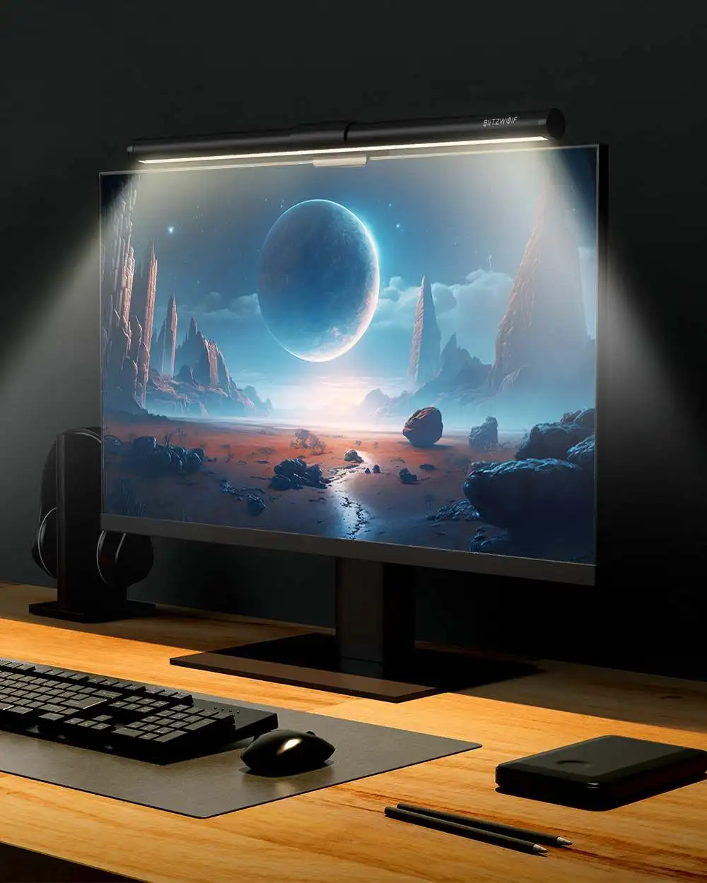 BlitzWolf RGB LED Desk Lamp Dimmable Office Computer Eye-caring Table Lamps for Study Reading Screen Monitor Hanging Light Bar