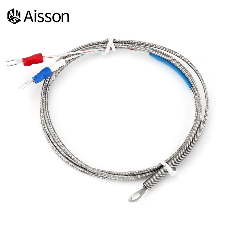 5mm Hole Washer Thermocouple Temperature Sensor Probe K E Type 1/2/3/4/5M Cable For Industrial Temperature Controller