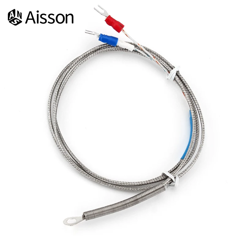 5mm Hole Washer Thermocouple Temperature Sensor Probe K E Type 1/2/3/4/5M Cable For Industrial Temperature Controller
