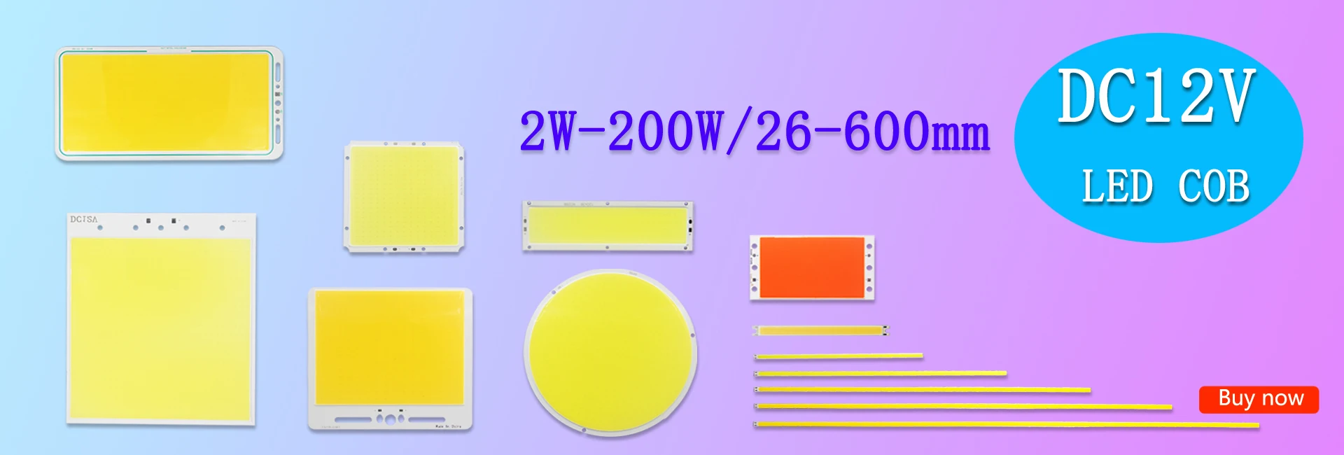 DC 12V 60*15mm COB LED Bar 2W Diode Lighting Strip Red Blue Pink Green Yellow White Color for DIY Lamp