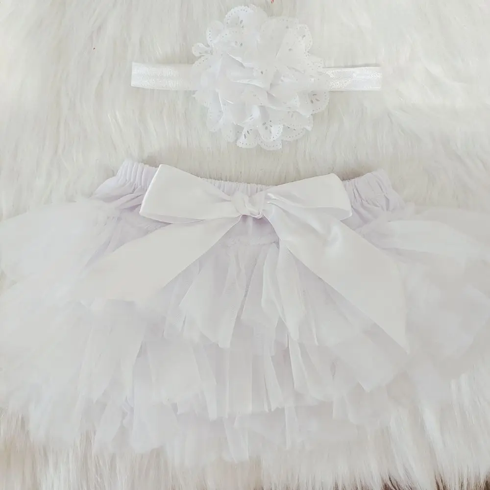 Baby Cotton Chiffon Ruffle Bloomers cute Baby Diaper Cover Newborn Flower Shorts Toddler fashion Summer Satin Pants  headband