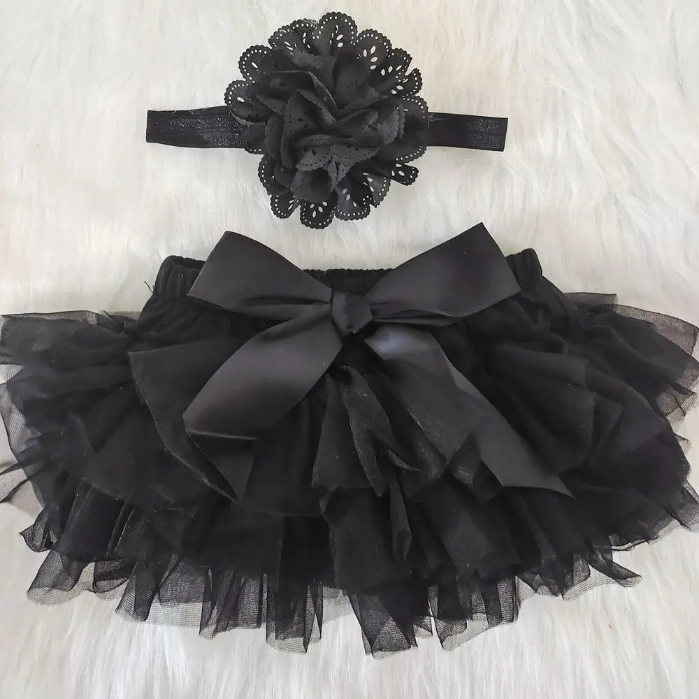 Baby Cotton Chiffon Ruffle Bloomers cute Baby Diaper Cover Newborn Flower Shorts Toddler fashion Summer Satin Pants  headband