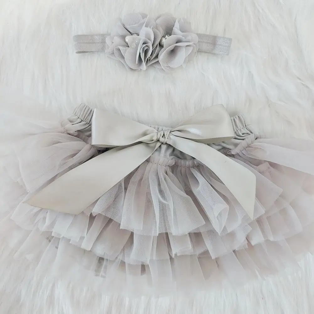 Baby Cotton Chiffon Ruffle Bloomers cute Baby Diaper Cover Newborn Flower Shorts Toddler fashion Summer Satin Pants  headband
