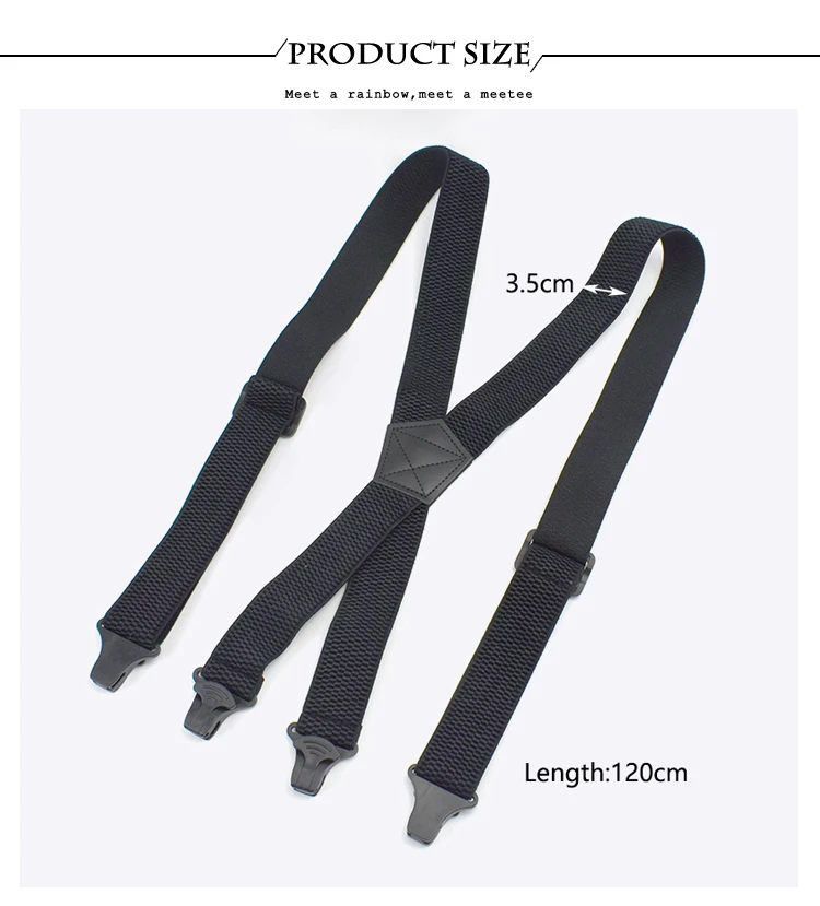 1Pc 3.5*120cm Men's Suspender Adult 4 Clips Mens Suspenders X Type Elastic Adjustable Strap Wide Braces Work Male Jockstrap