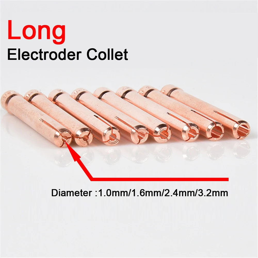 Argon Welding TIG Torch Consumable 1.0mm 1.6mm 2.0mm 2.4mm 3.0mm 3.2mm WP17 WP18 WP26 TIG Tungstens Electrodes Collet