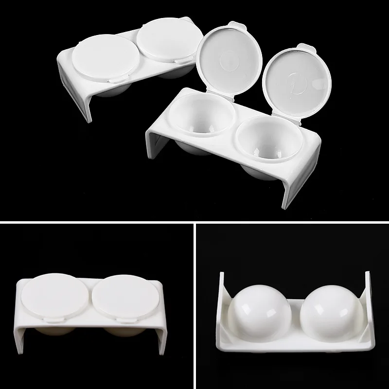 2Pcs White Acrylic Liquid Dappen Dish, Twin Cup Nail Art Pigment Holder for Monomer Nail Brushes Washing Manicure Tool