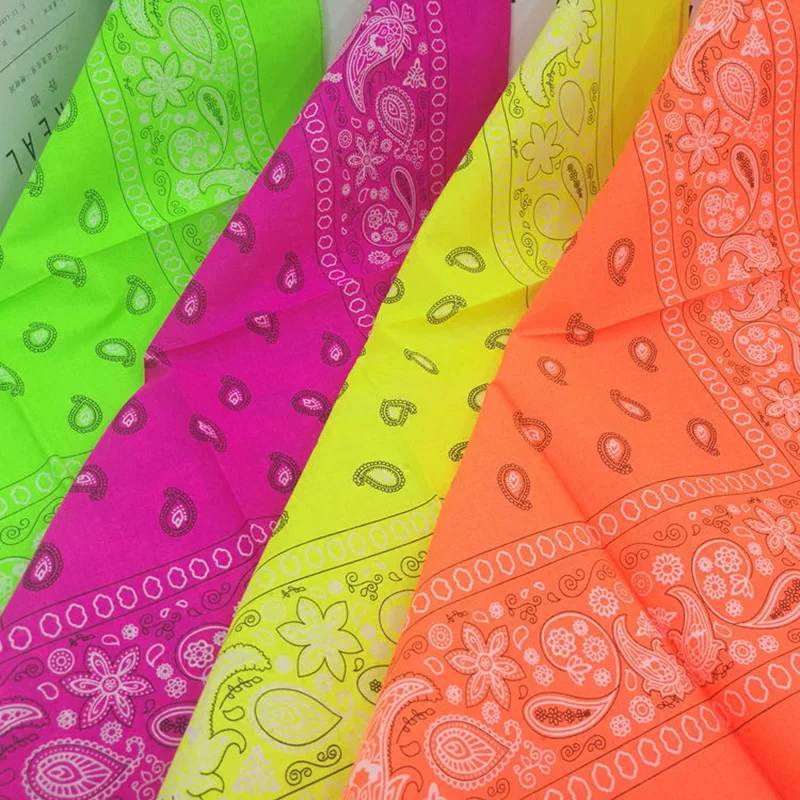 Bright Color Women Foulard Hip Hop Cotton Square Scarf Bandana Headband Scarf Cashew Gifts For Men/Boys/Girls