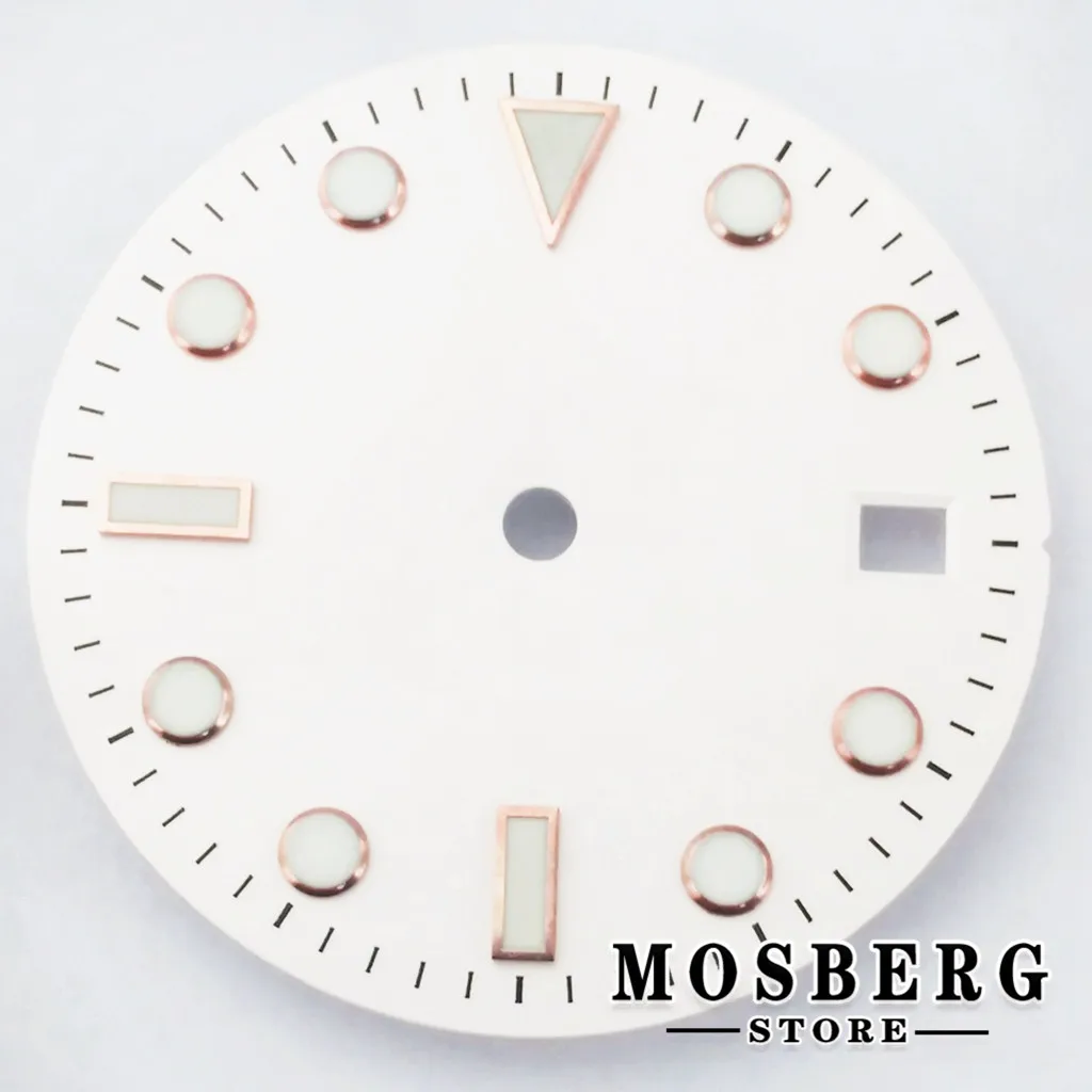 White 28.5mm Sterile Luminous Watch Dial With Watch Hands For NH35 NH36 ETA 2824 2836 Miyota 8215 8205 DG2813 3804 Movement
