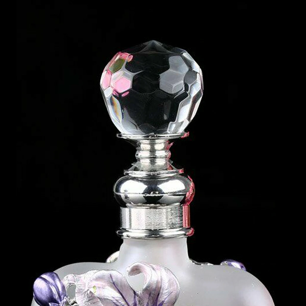 1pc Vintage Perfume Glass Bottle Flower Manual Painting Orchid Pattern Heart Shape 10ml Frosted Matte Tube Empty Refillable Gift