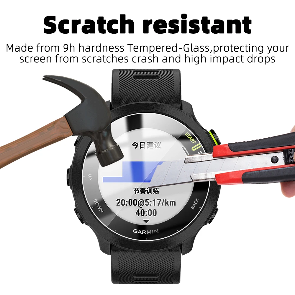 Screen Protector Tempered Glass for Garmin Forerunner 55 - Ultra Hard HD Clear Protective Glass Film Accessories