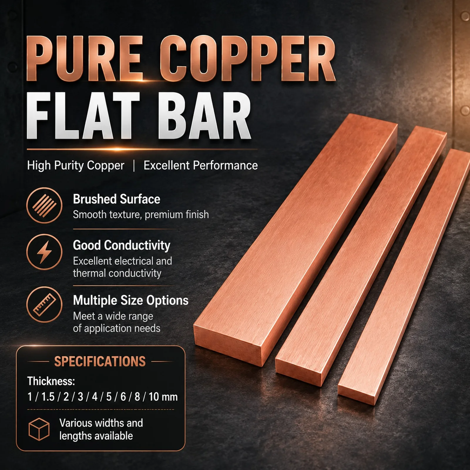 1pc Red Copper Flat Metal Plate Thickness 1/1.5/2/3/4/5mm T2 Copper Strip Copper Plate DIY Material