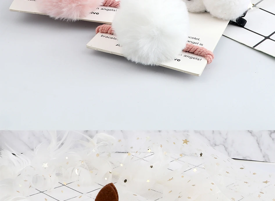 Soft Hairball Hair Bands Accessories Cute Plush Rabbit Elastic Hair Ties Sweet Bunny Hair Clip Headwear Gift For Women Girl Kids