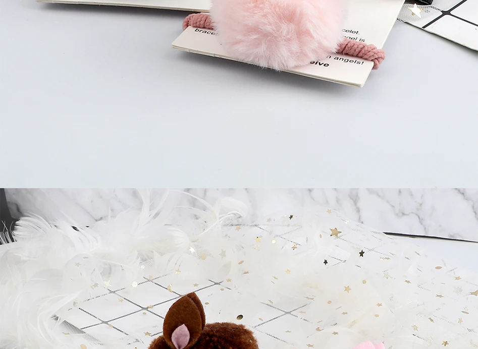 Soft Hairball Hair Bands Accessories Cute Plush Rabbit Elastic Hair Ties Sweet Bunny Hair Clip Headwear Gift For Women Girl Kids