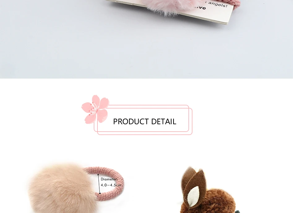 Soft Hairball Hair Bands Accessories Cute Plush Rabbit Elastic Hair Ties Sweet Bunny Hair Clip Headwear Gift For Women Girl Kids