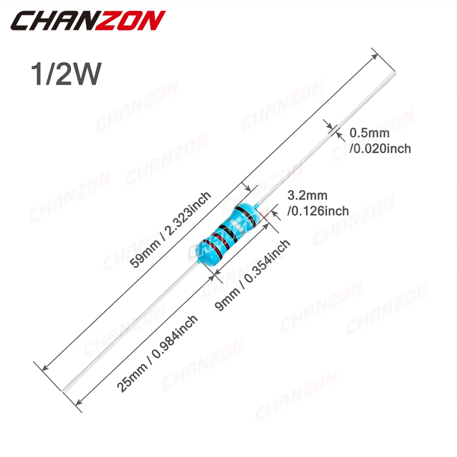 100pcs 1/2W 1% High Precision Metal Film Resistor 1 2.2 4.7 10 100 220 330 470 K M 1K 4.7K 10K 15K 47K 100K Ohm Fixed Resistant