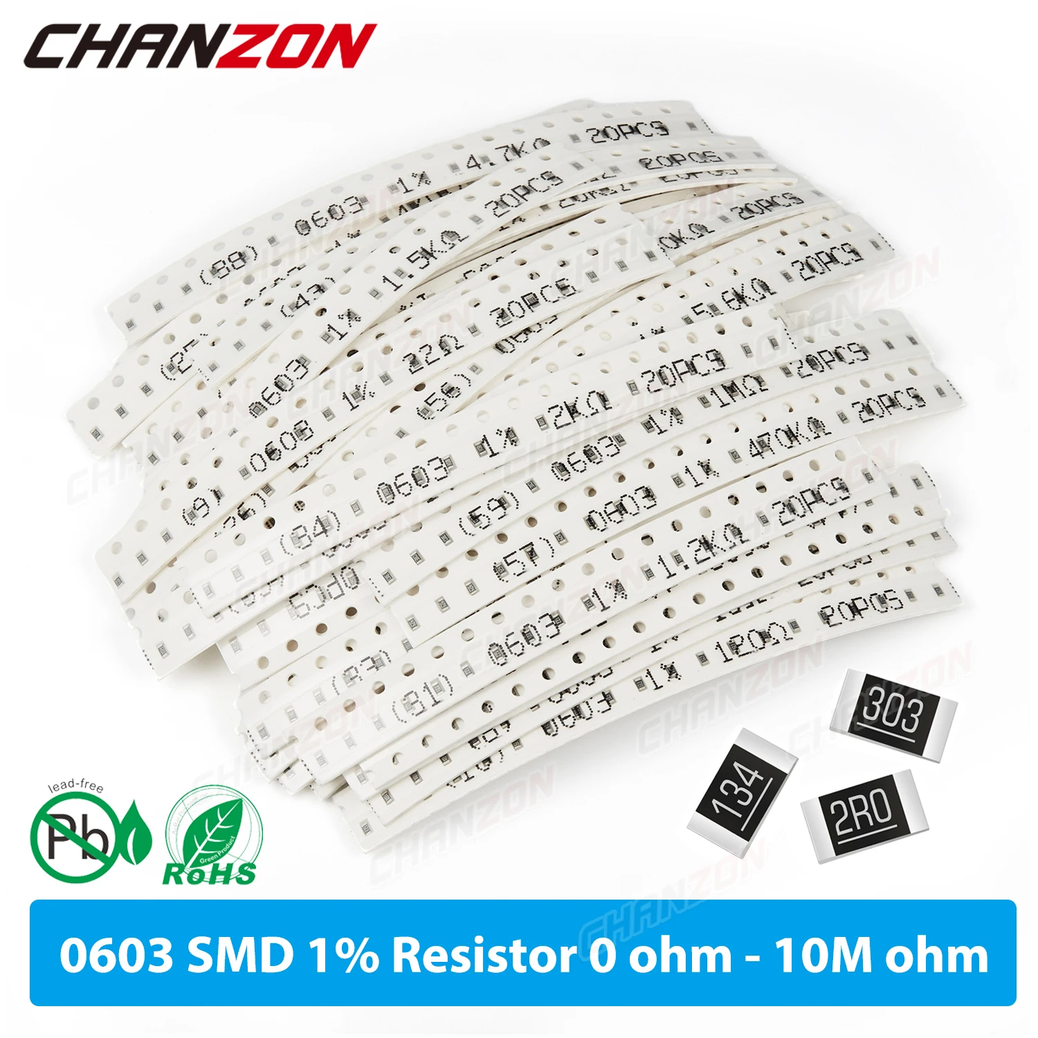 0603 1% High Precision SMD Resistor Kit 0ohm 16 100 470 1K 4.7K 3.9K 10K 33K 43K 56K 62K 75K 82K 91K Ohm 1M5 4M7 Assortment Set