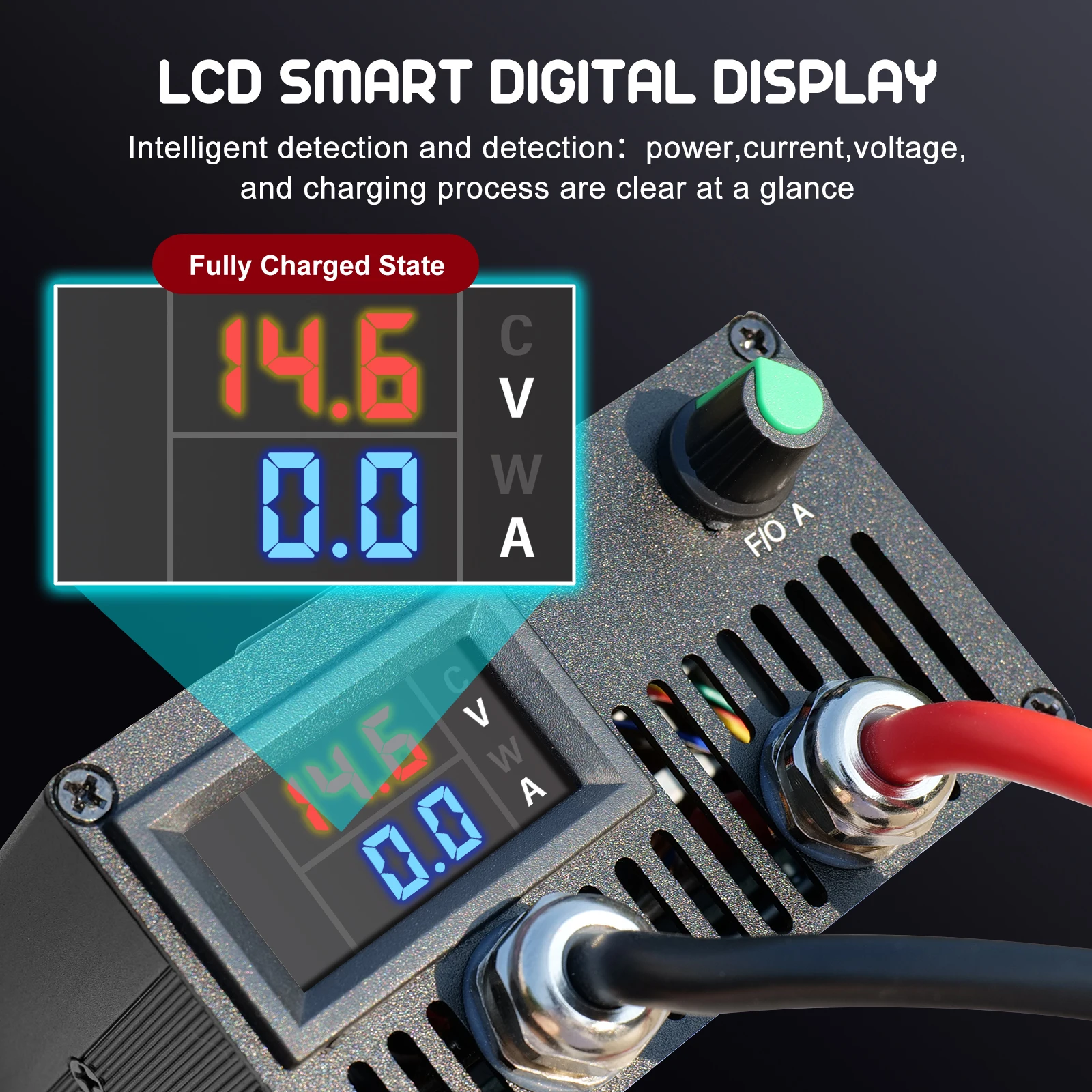 14.6V 80A 50A Battery Charger Lifepo4 Charger Current and Fixed Voltage 100V 240V Power Adapter with Display 40A 30A 20A