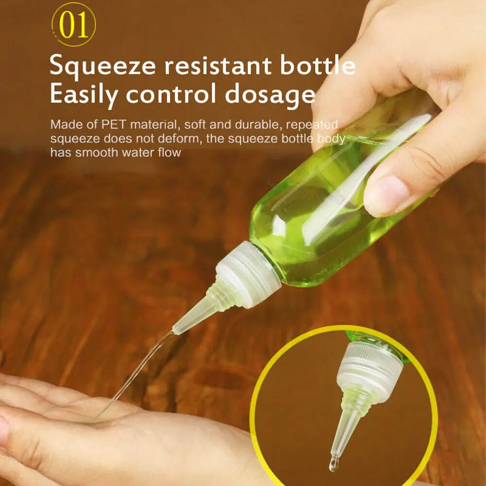 10-200ml Empty Dropper Bottle Transparent Plastic Refillable Nozzle Dropper with Cap Small Extrusion Bottle Portable Packing