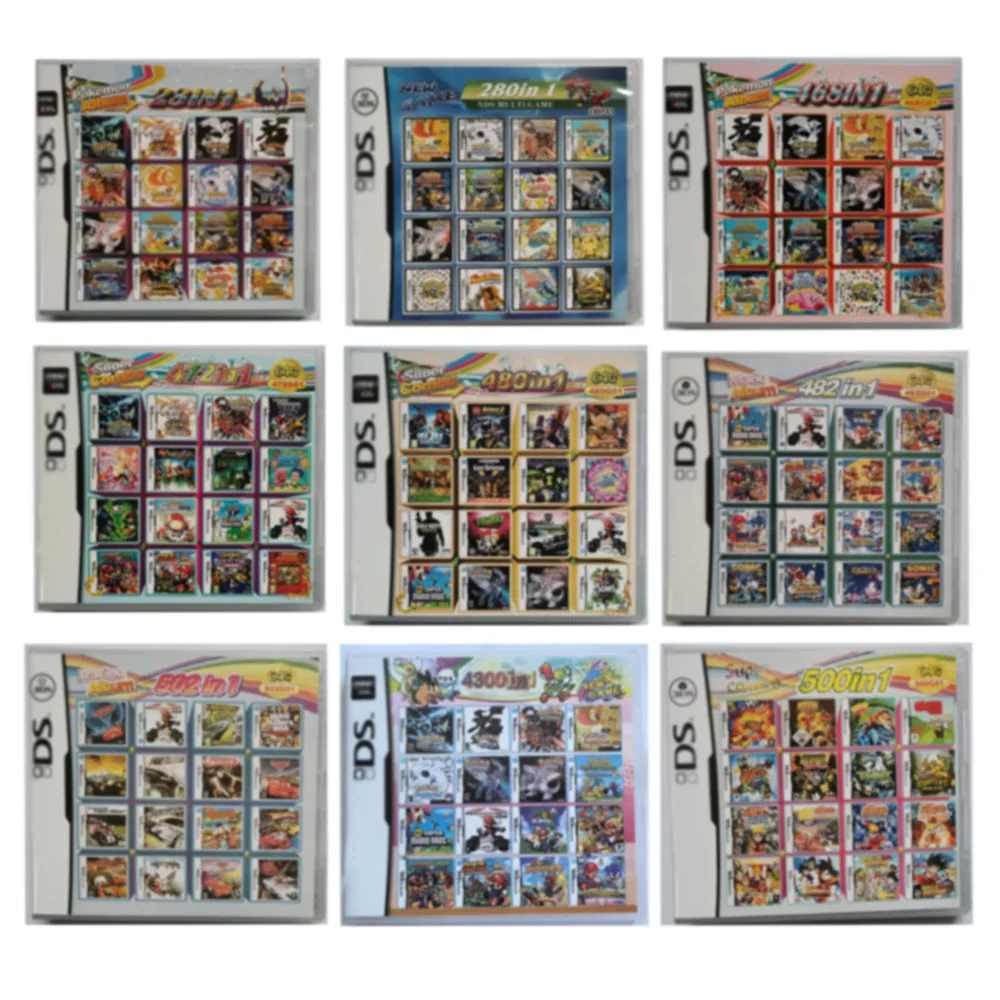 4300in1 23in1 Compilation DS NDS 3DS NDSL Game Cartridge Card Video Game Handheld Player Game Card (R4 card) 208in1/502in1...