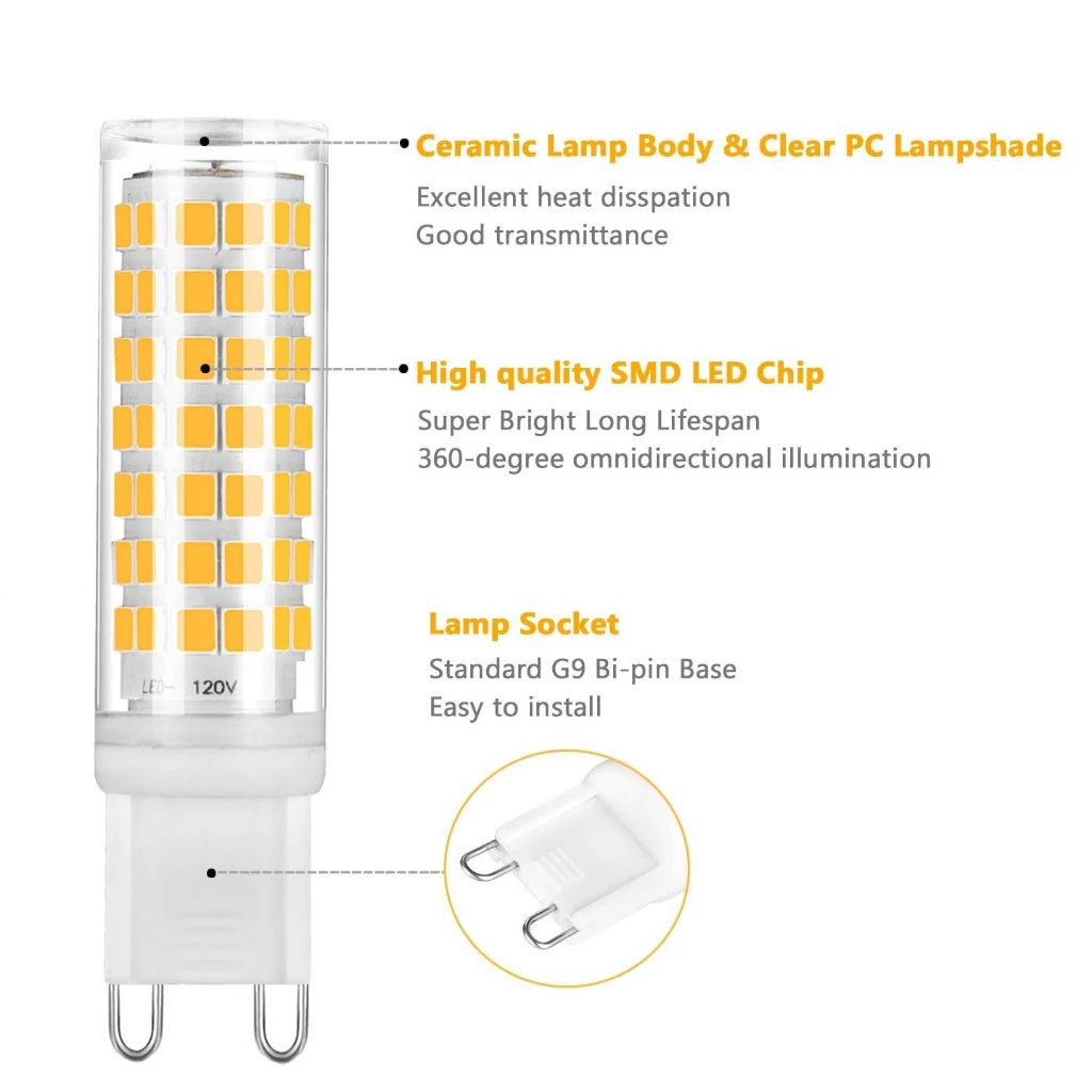 5W 9W 15W 20W 25W G9 LED Corn Light Bulb SMD 2835 AC 220V 110V Super Bright Replace 30W Halogen Lamp Spotlight Warm Cold White