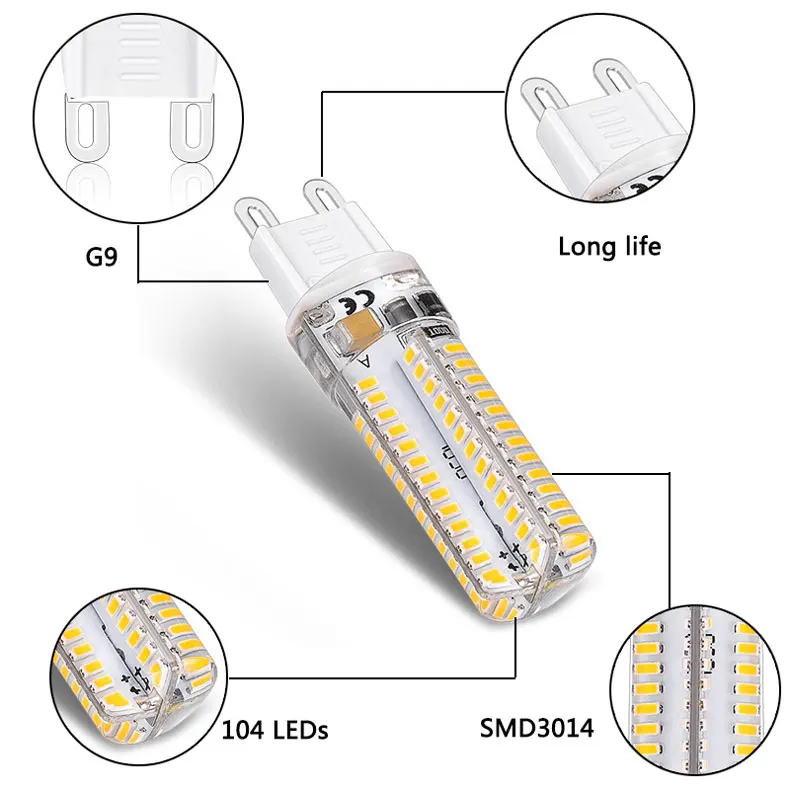 5W 9W 15W 20W 25W G9 LED Corn Light Bulb SMD 2835 AC 220V 110V Super Bright Replace 30W Halogen Lamp Spotlight Warm Cold White