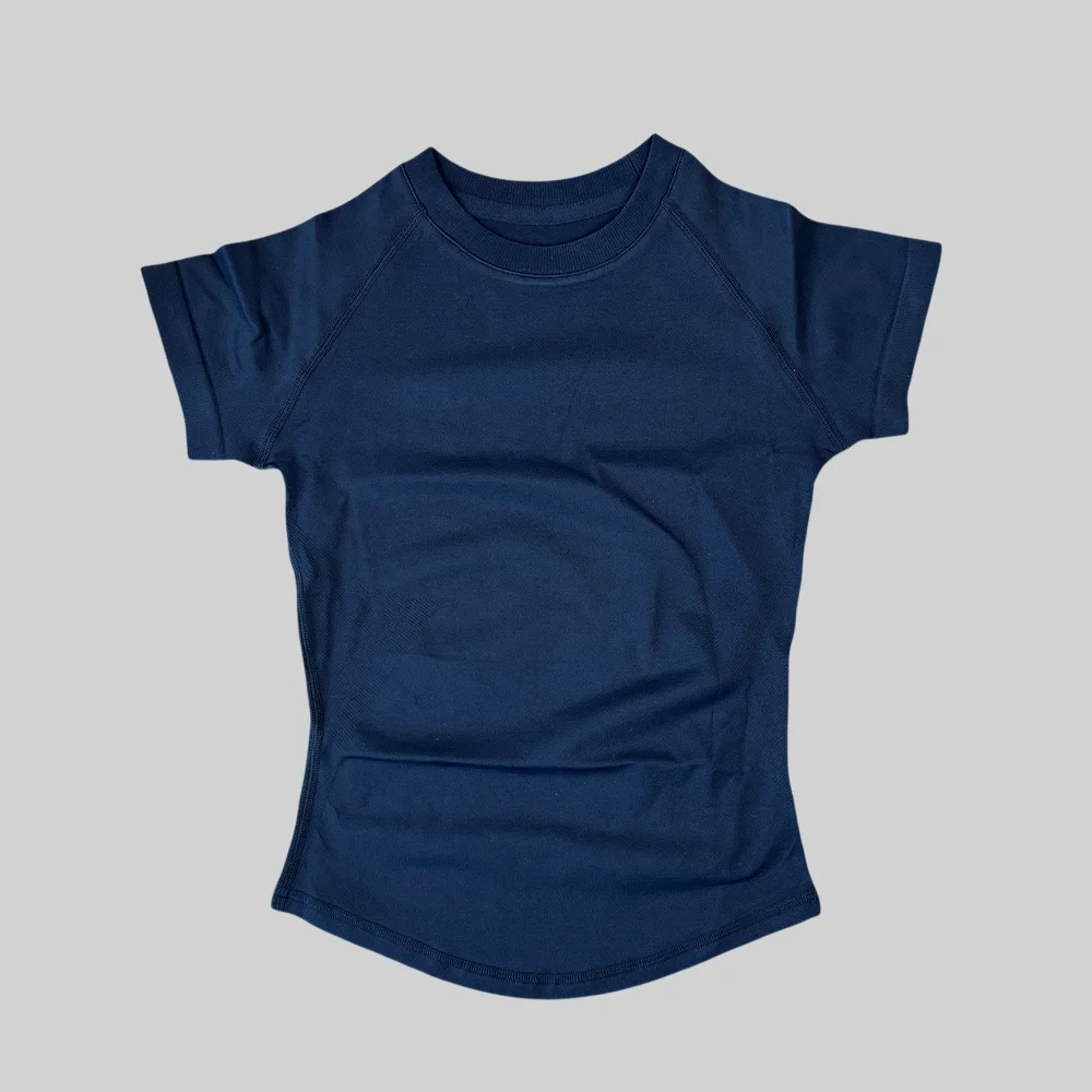ARFTE Gym T Shirt Short Sleeve Yoga Top Women's Round Neck Seamless High Stretch Fitted Sports Gym Shirt Workout Clothing