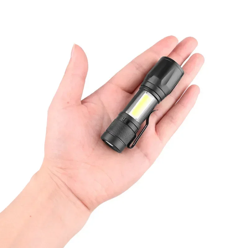 Powerful Mini LED Flashlight COB XPE Zoom Torch Built In Battery USB Rechargeable With Pen Clip Outdoor Camping Emergency Lamp
