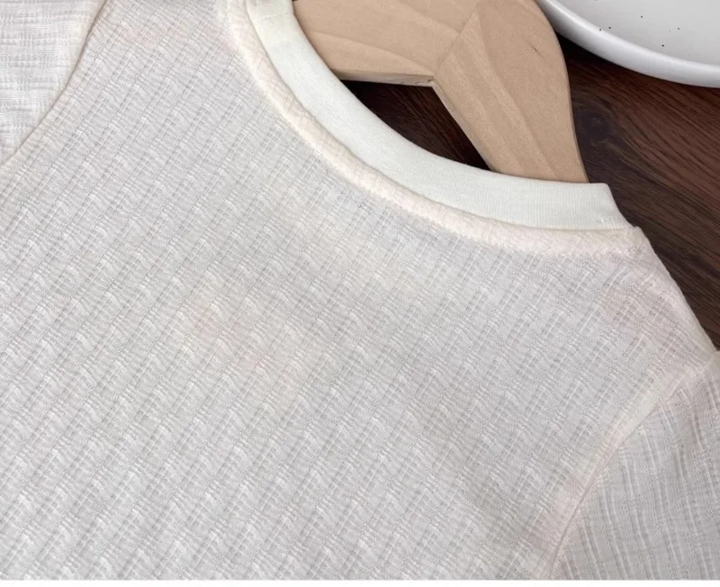 UNITIM Summer Kids Girls Tees Cotton Thin Lace Hem Infant Babys Girls Undershirts Loose Round Collar Children Girl Short Sleeves