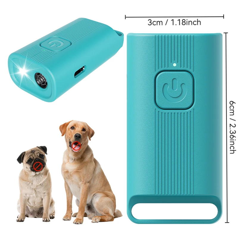 Mini Ultrasonic Dog Repeller Rechargeable Portable Dog Bark Deterrent DeviceTrainer Anti Barking Device with LED