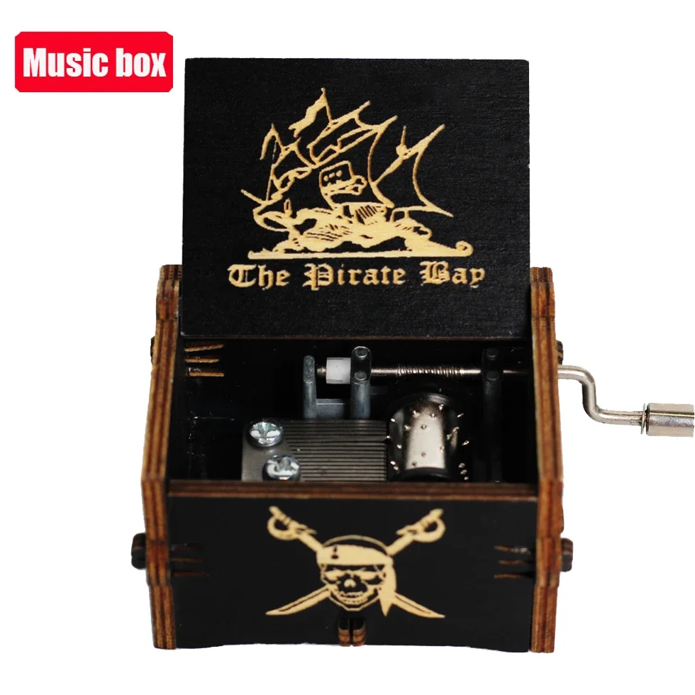 IN STOCK 38 styles Anime Music Box Antique carved Wooden Hand Crank Music Box figure Christmas Birthday Gift
