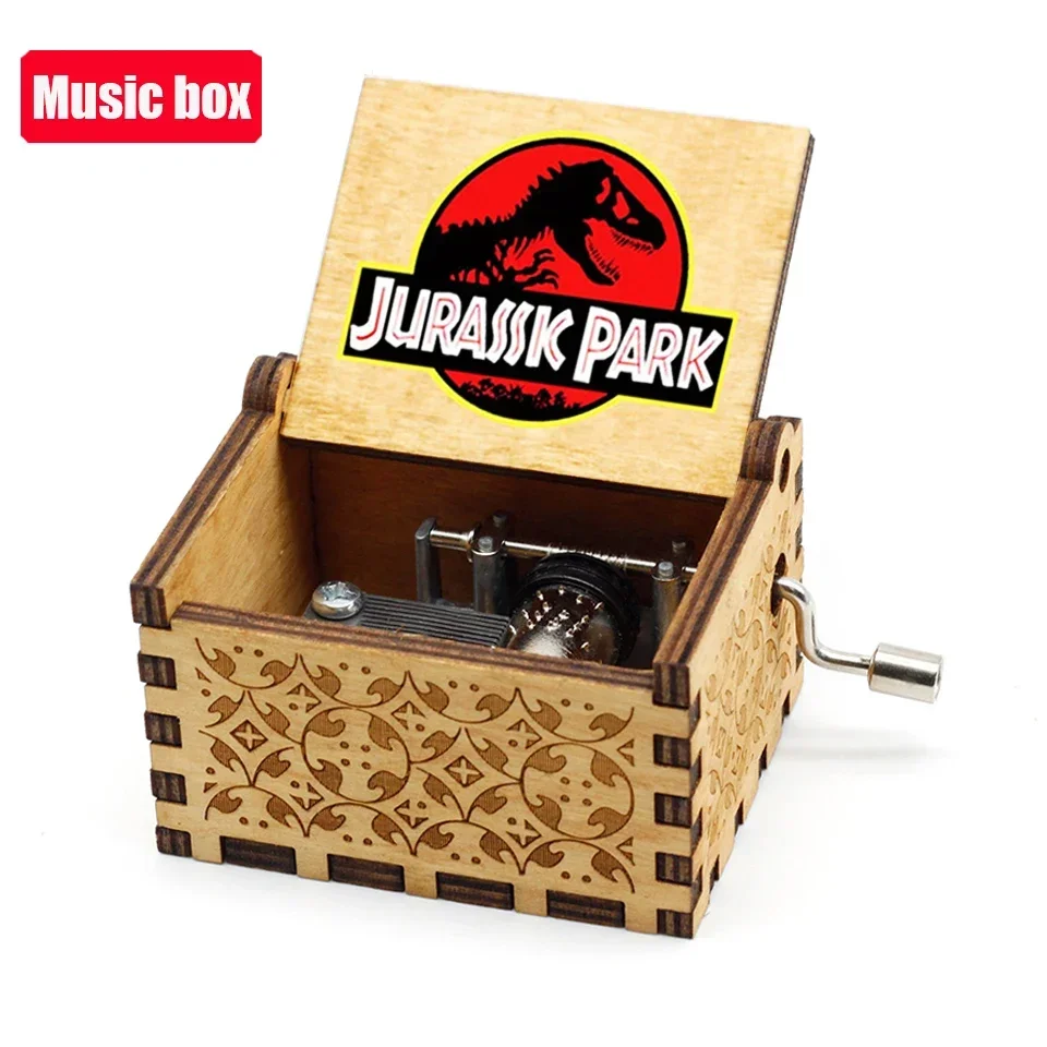 IN STOCK 38 styles Anime Music Box Antique carved Wooden Hand Crank Music Box figure Christmas Birthday Gift