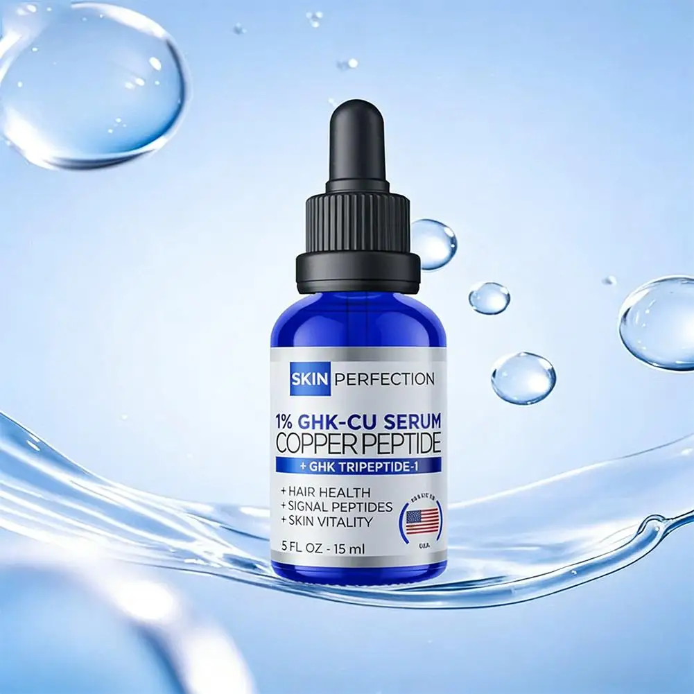 1% GHK-Cu Serum Copper Peptide Deeply Nourishing Enhance Skin Elasticity Firming Essence Antioxidant Anti-Wrinkle Facial Glowing
