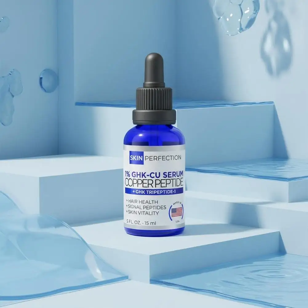 1% GHK-Cu Serum Copper Peptide Deeply Nourishing Enhance Skin Elasticity Firming Essence Antioxidant Anti-Wrinkle Facial Glowing