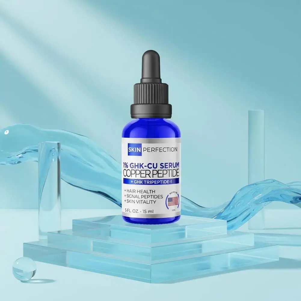 1% GHK-Cu Serum Copper Peptide Deeply Nourishing Enhance Skin Elasticity Firming Essence Antioxidant Anti-Wrinkle Facial Glowing