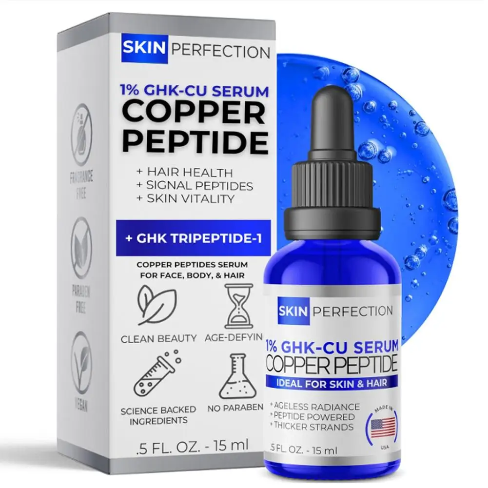 1% GHK-Cu Serum Copper Peptide Deeply Nourishing Enhance Skin Elasticity Firming Essence Antioxidant Anti-Wrinkle Facial Glowing