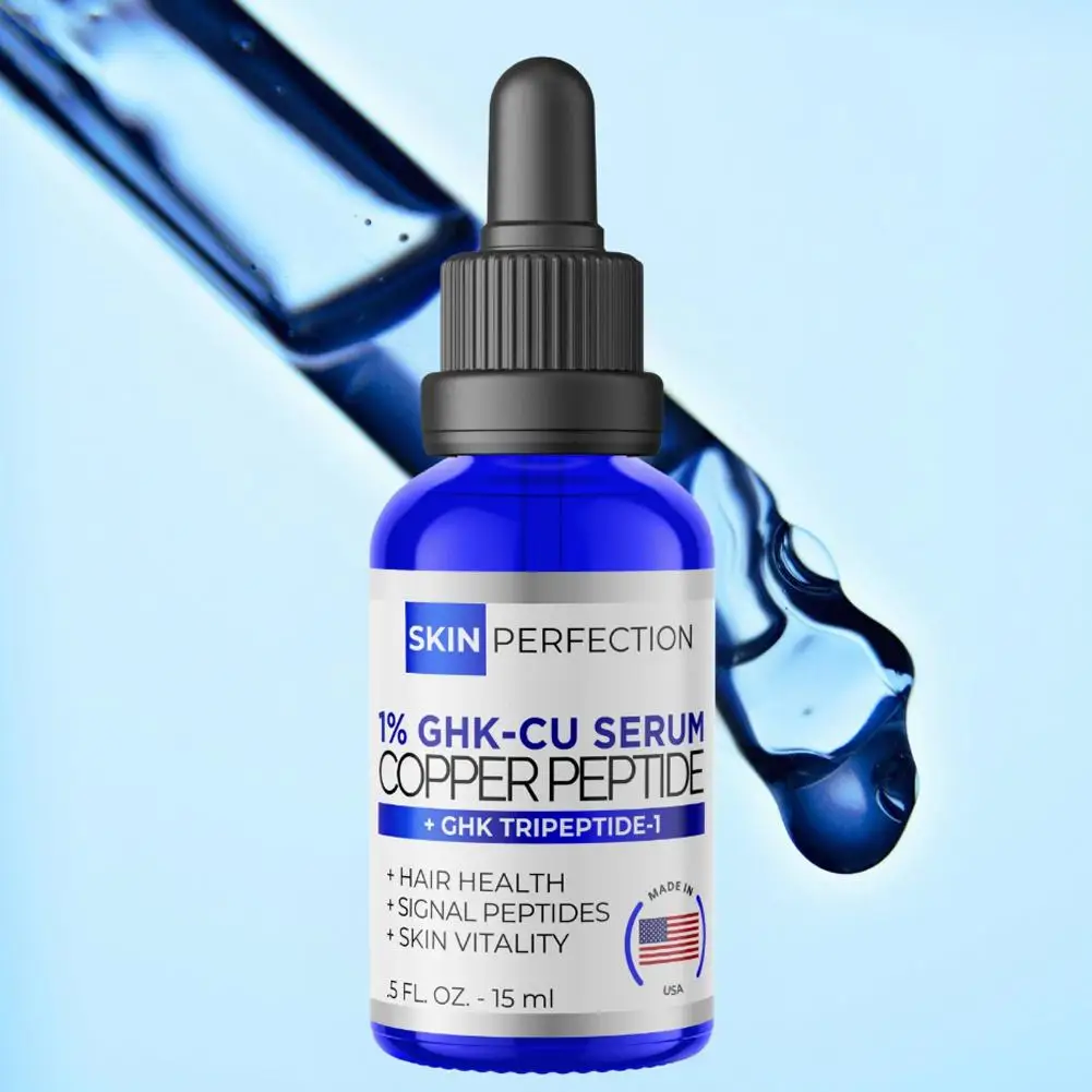 1% GHK-Cu Serum Copper Peptide Deeply Nourishing Enhance Skin Elasticity Firming Essence Antioxidant Anti-Wrinkle Facial Glowing