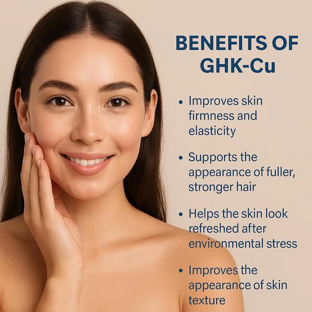 1% GHK-Cu Serum Copper Peptide Deeply Nourishing Enhance Skin Elasticity Firming Essence Antioxidant Anti-Wrinkle Facial Glowing