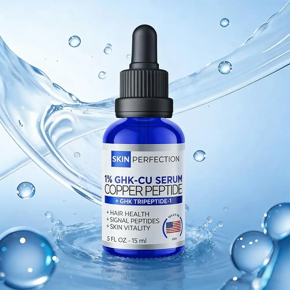1% GHK-Cu Serum Copper Peptide Deeply Nourishing Enhance Skin Elasticity Firming Essence Antioxidant Anti-Wrinkle Facial Glowing