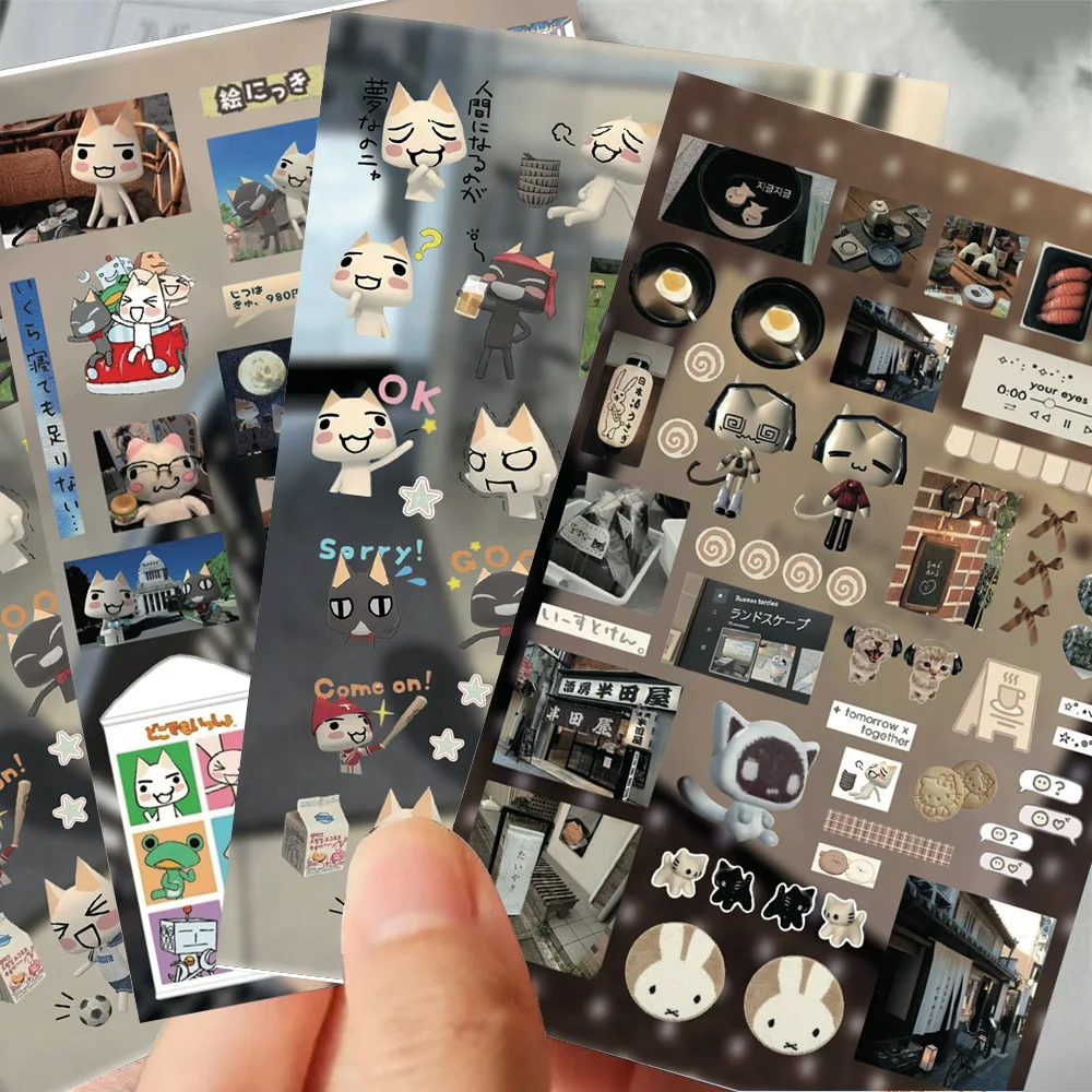 8PCS Cartoon Doro Cat Cute Stickers Inoue Toro Sticker Luggage Suitcase Skateboard Phone Hand Account Graffiti Decals Gift Toy