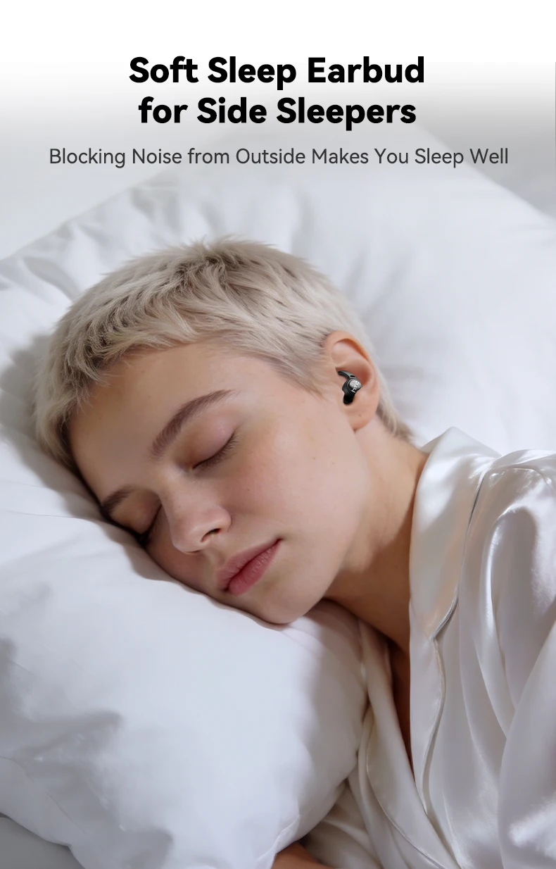Wireless Bluetooth Headphones HTC NE76 Earbuds AI Smart Translation Earphones 30-Hour Battery Life for Music Office Work Sleep